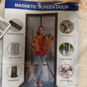 White magnetic screen door